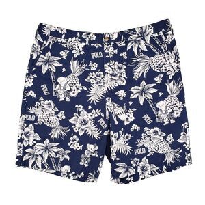 Polo Ralph Lauren Hawaiian Bear Chino Shorts Mens 40 Newport Navy Blue Sailing